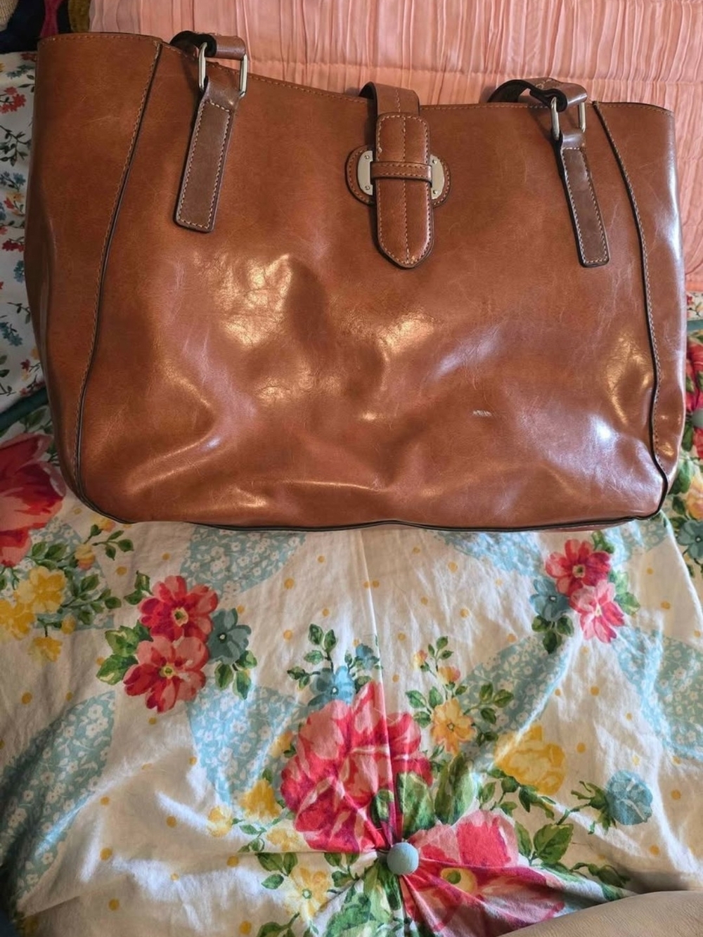 Brown Faux Leather Tote Bag - Classic Everyday Carry